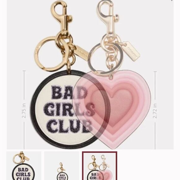 Coach x disney villians bad girls club leather glitter keychain charm - Picture 3 of 6